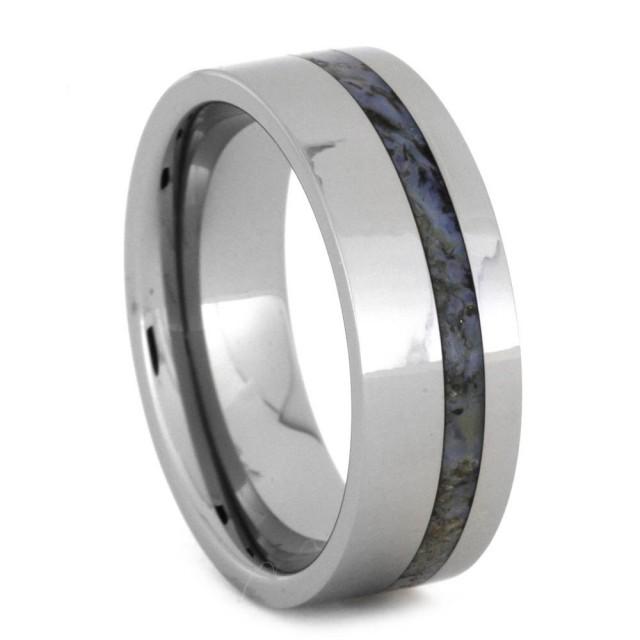 Fossil Wedding Band For Men, Tungsten Ring With Dinosaur Bone Inlay ...