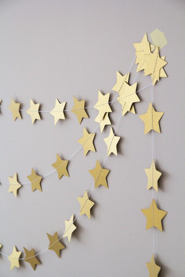 Twinkle Twinkle Little Star Garland, Metallic Gold Paper Wedding ...