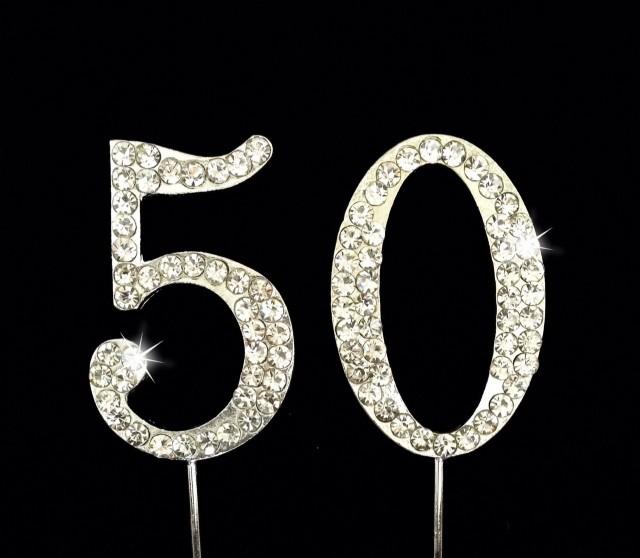 50th Birthday Cake Topper - 50th Anniversary Cake Topper - 1.75 Inches ...