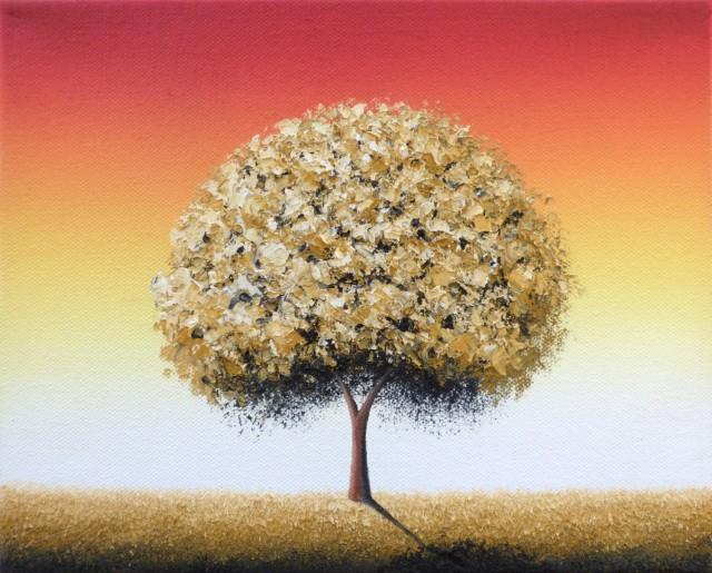 Contemporary Tree Art Print Of Gold Tree Painting, Modern Art Tree ...