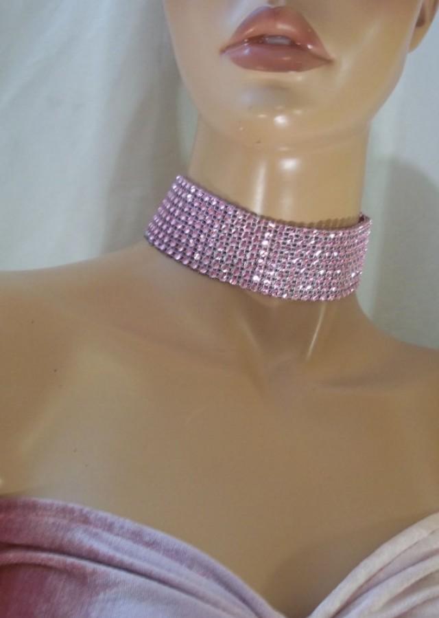 Pink Rhinestone Choker, Rhinestone Choker, Rhinestone Necklace, Pink ...