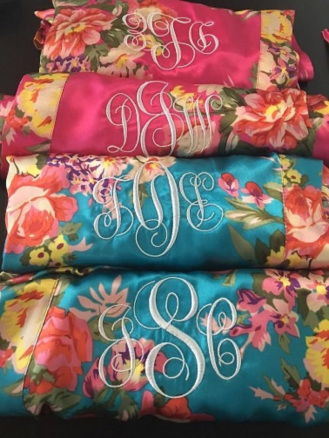 Personalized Bridal Robes, Monogrammed Silk, Bridal Party Gift, Getting ...