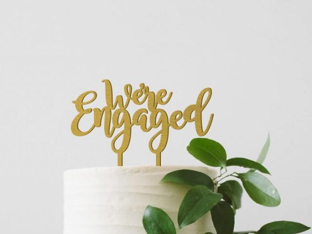 We're Engaged Cake Topper, Engagement Cake Topper, Engagement Party ...