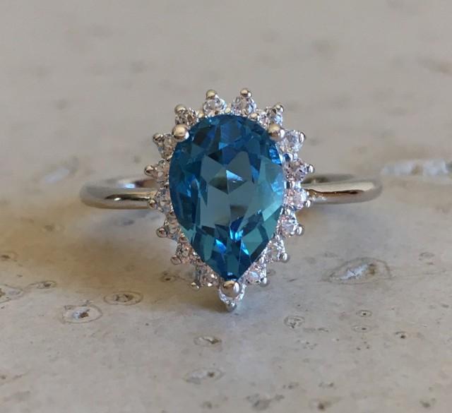 10k White Gold December Birthstone Ring - Heart White Topaz Promise/Proposal Jewelry