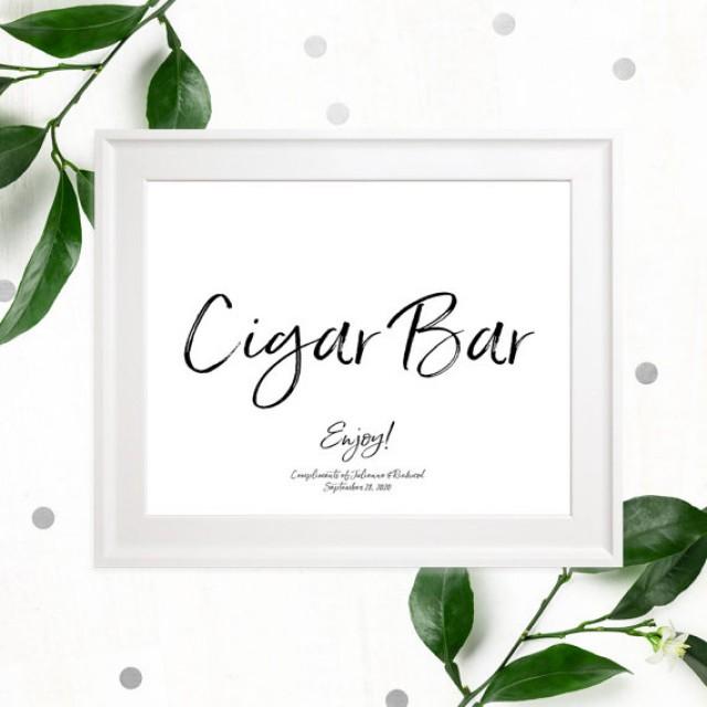 Stylish Hand Lettered Cigar Bar Wedding Sign-Printable Calligraphy ...