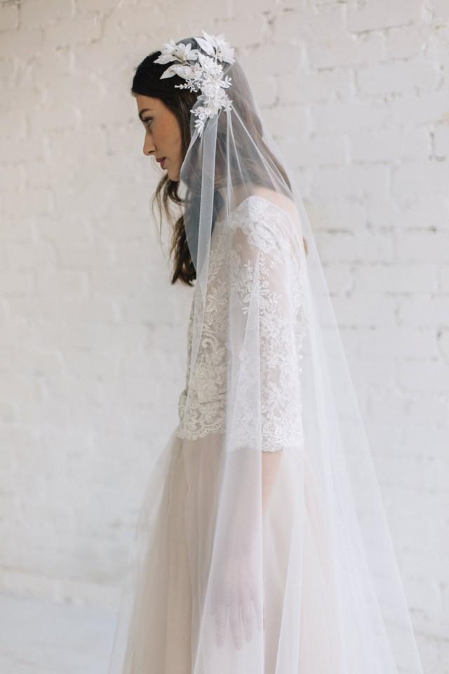Bridal Veil, Juliet Cap Veil ,Lace Wedding Veil, Chapel Cathedral Veil ...