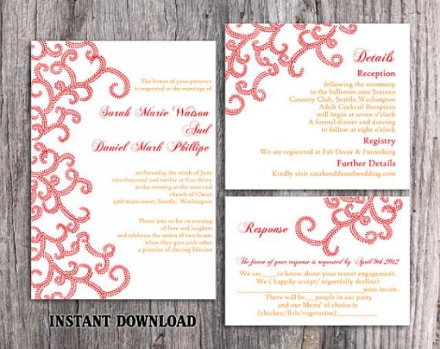 DIY Bollywood Wedding Invitation Template Set Editable Word File ...