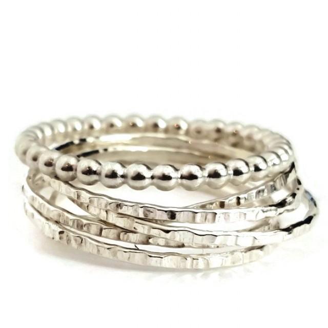 Silver Russian Interlocking Beaded Wedding Rings #2650435 - Weddbook