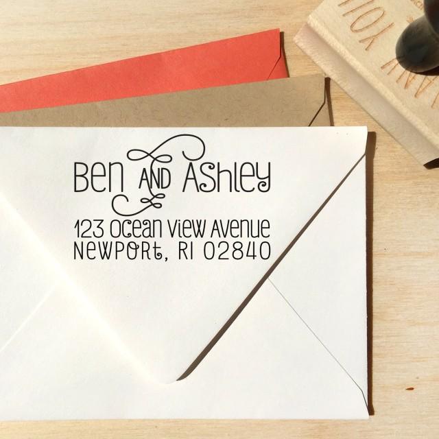 Custom Address Stamp With A Fancy Calligraphy Script Font, Great Custom ...