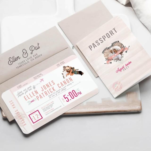 Passport And Boarding Pass Wedding Invitations 8