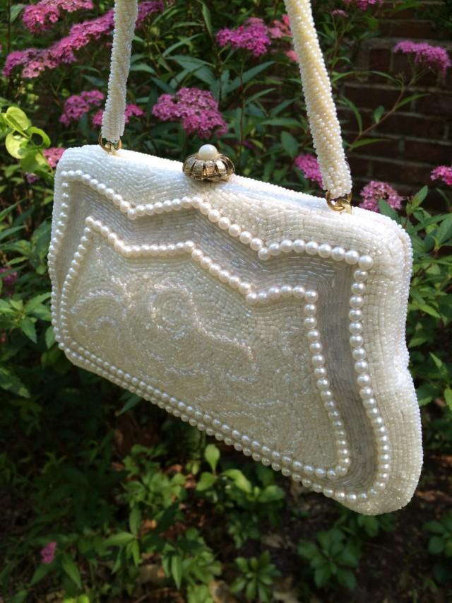 Wedding Purse, Evening Bag, Vintage Beaded Bridal Bag, Made By: Vivant ...