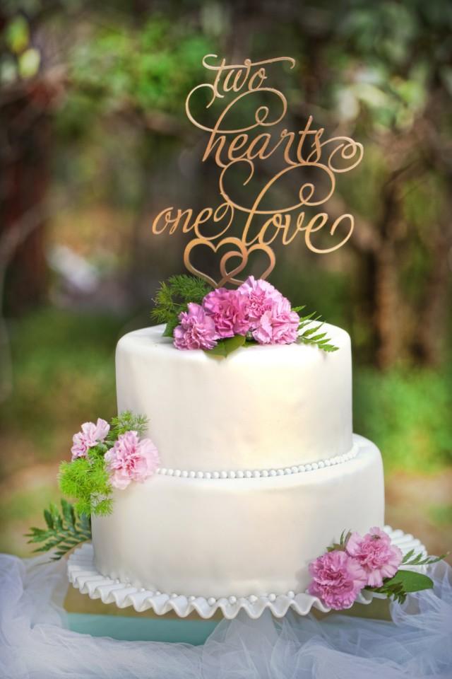 Decor - Wedding Cake Topper Two Hearts One Love #2670828 - Weddbook