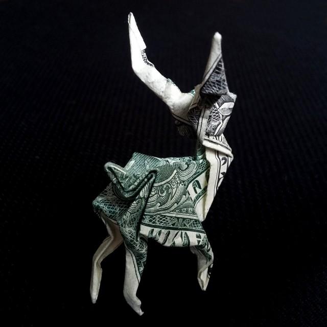 Sculpture Origami DEER Money Origami Buck Handmade Art Gift Made Out Of