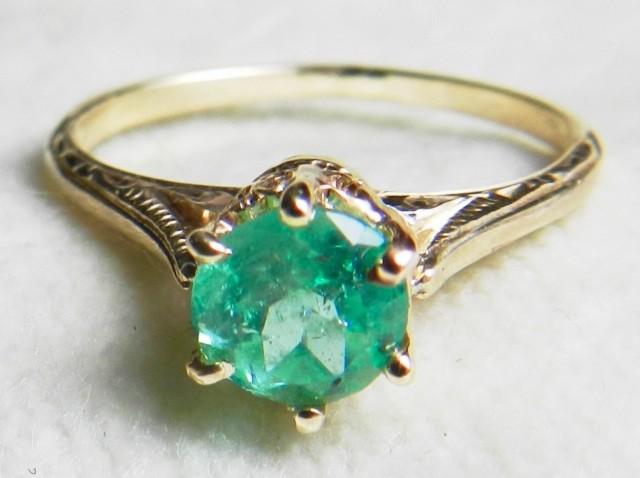 Emerald Ring Antique Emerald Engagement 0.70ct Natural Columbian ...