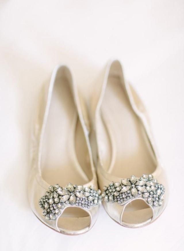 Shoe - Peep Toe Bridal Flats #2682422 - Weddbook