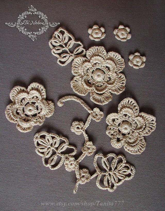 Decorative Floral Crochet Trim Applique Irish Lace Decoration Clothes ...