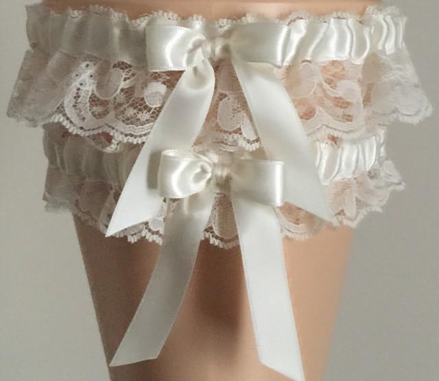 Ivory Lace Wedding Garter Set, 44 Different Color Choices, Ivory Lace ...