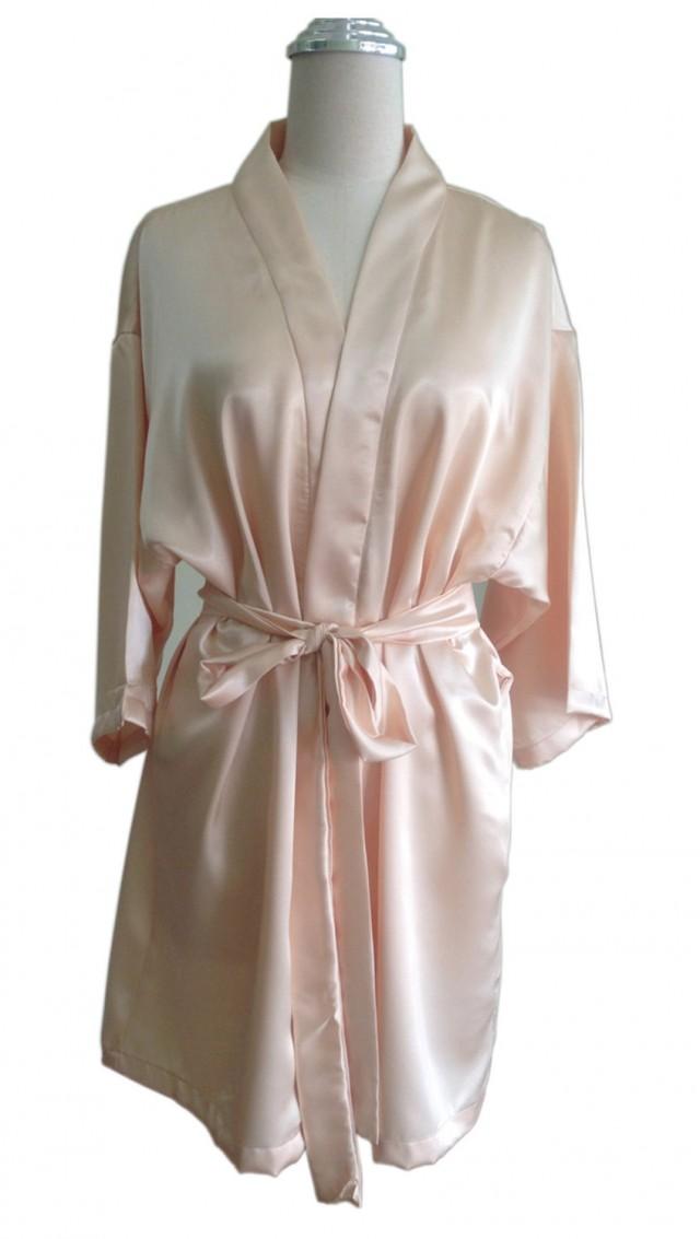 Bridal Robe, Satin Robe, Cream, Champagne Gold Bridesmaid Kimono Robe ...