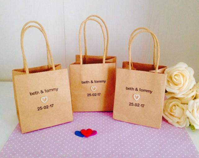 Personalised Wedding Favour Bags -Packs Of 10 - Handmade Wedding Favour ...