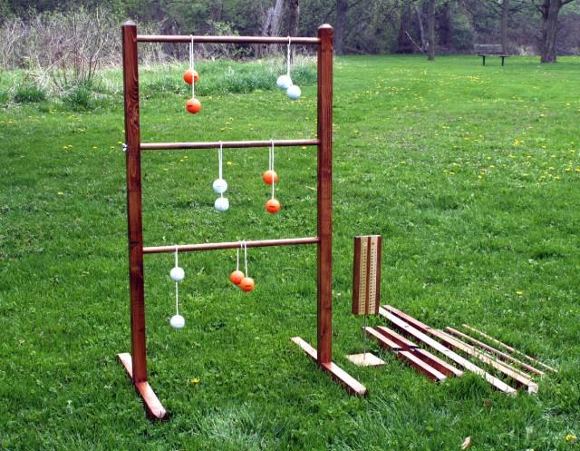 Ladder Ball Game Set With Tote - Wooden Ladderball Game Ladder Golf ...