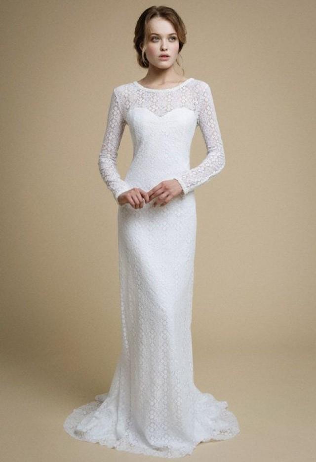UMELIA / Mermaid Wedding Dress Long Sleeve Wedding Dress Cotton Lace ...