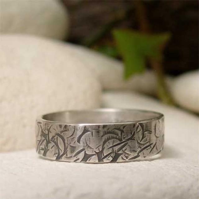 Sterling Silver Band Ring, Distressed Hammered Silver Ring, Hand Forged ...