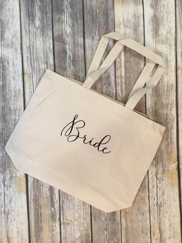 Bride Tote - Large Bridal Bag - Shoulder Bag For Wedding Day - Bride ...
