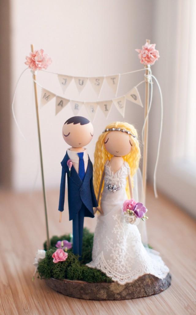 Rustic Wedding Cake Topper, Boho Cake Topper, Boho Wedding, Wooden ...