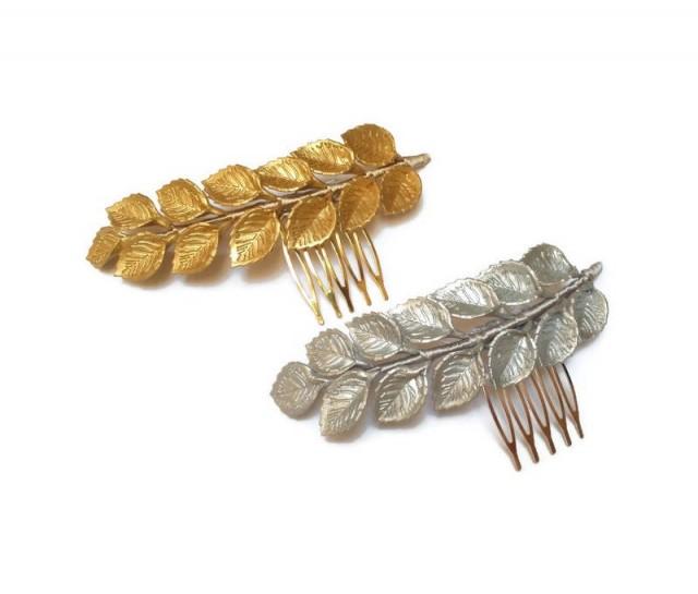 Bridal Hair Vine. Gold Leaf Hair Comb. Wedding Hair Piece. Grecian ...