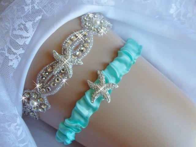 Beach Bridal Garter Starfish Wedding Something Blue Beach Bridal Garter Starfish Wedding Something Blue Destination Set Garters And Garder 2831715 Weddbook