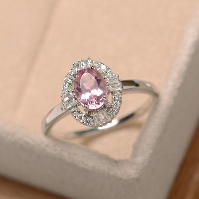Pink Tourmaline Ring, Pink Gemstone Ring, October Birthstone Ring ...