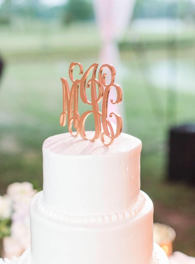 Monogram Wedding Cake Topper, Monogram Cake Topper, Initials Wedding ...