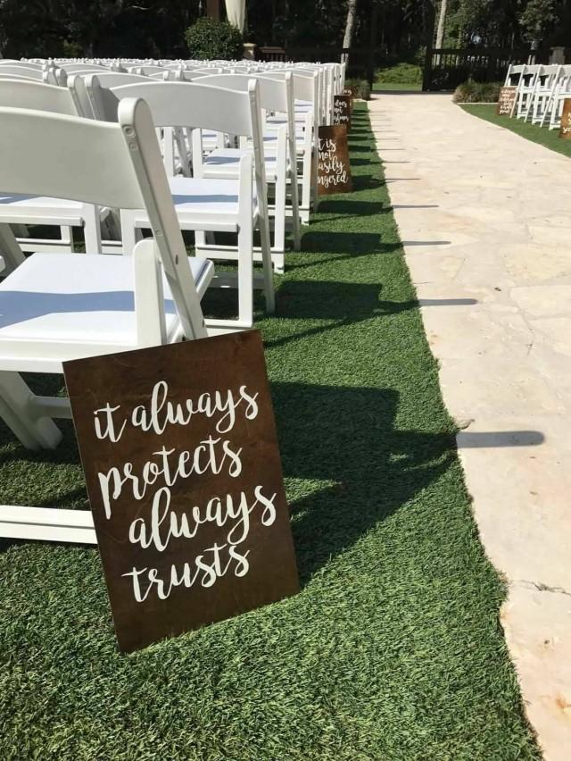 Set Of 8 Birch Wood Wedding Aisle Signs 12