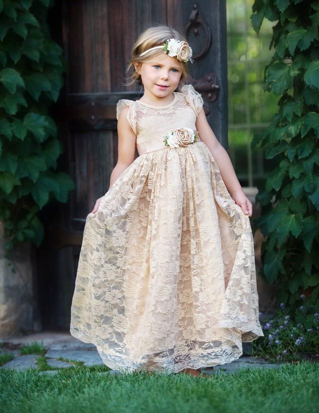 Lace Girl Dress,flower Girl Dress, Flower Girl Lace Dresses,country ...