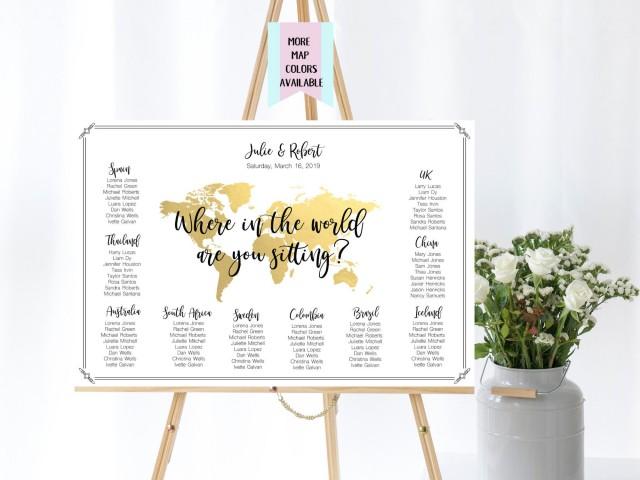 Travel Theme Wedding Seating Chart, Where In The World Are You Sitting ...