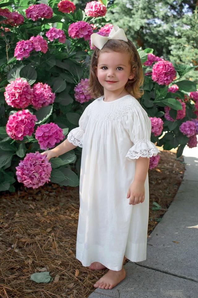 Dress - Ivory Smocked Heirloom Bishop Dress #2937429 - Weddbook