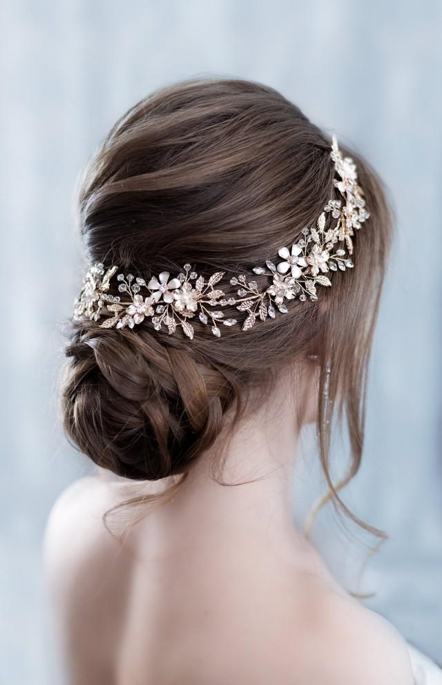 Wedding Headband Crystal Hairpiece Rhinestone Headpiece Flower Bridal ...