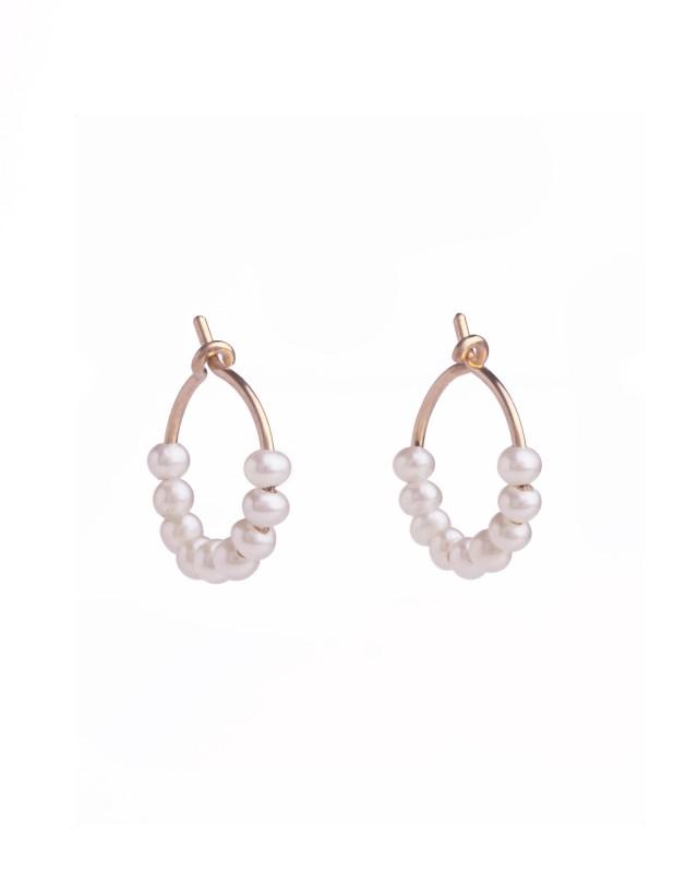 Baby Pearl Hoops - Natural Pearl Earrings - Bridesmaid Gift - Huggie ...