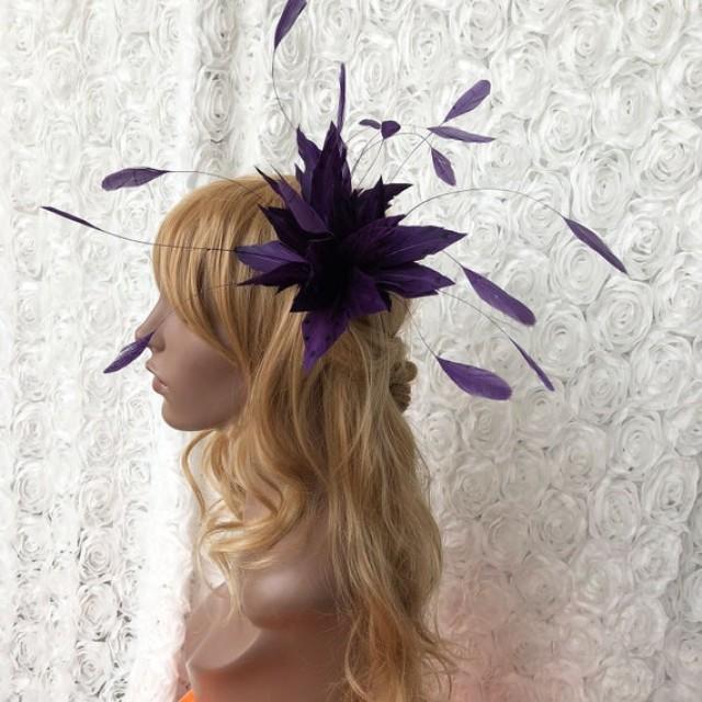 Spotted Feather Flower Mount Fascinator Feather Faux Flower Flexible ...