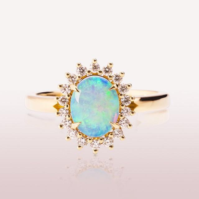 Australian Opal Engagement Ring, Diana Opal Ring, Unique Engagement ...