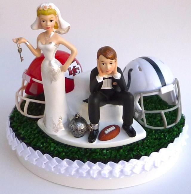 Wedding Cake Topper Team Rivalry House Divided Football Turf Topper ...