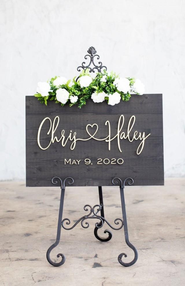 Wedding Welcome Sign, Wedding Sign, Personalized Wooden Wedding Sign ...