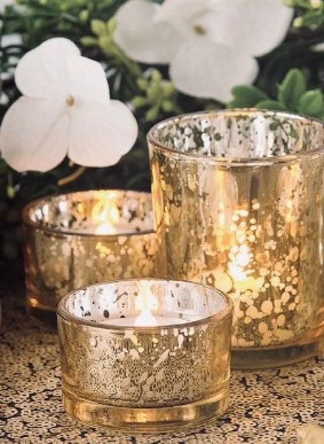 24 Pack Mercury Candle Holders, Choose Your Size And Color, Gold ...