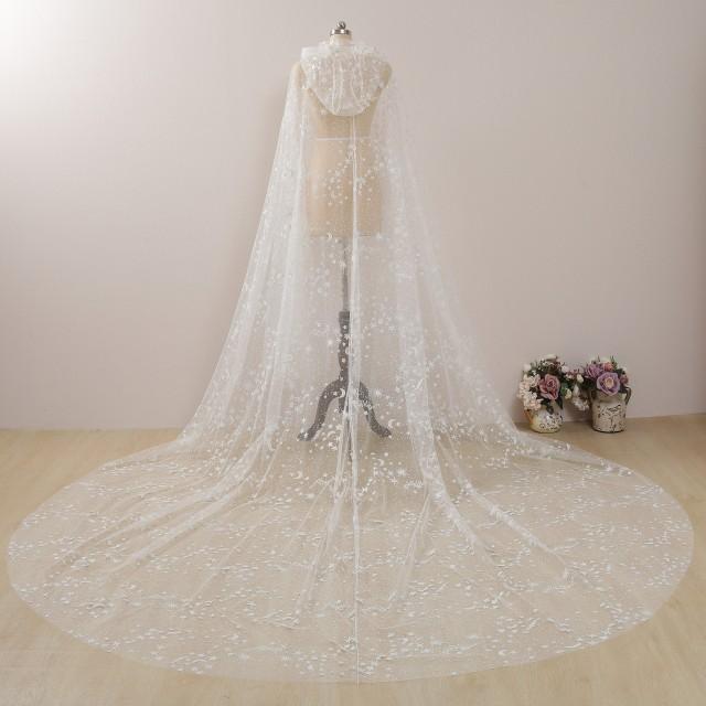 Sparkle Star Moon Bridal Cloak Silver Shimmer Stars Wedding Cape Veil ...