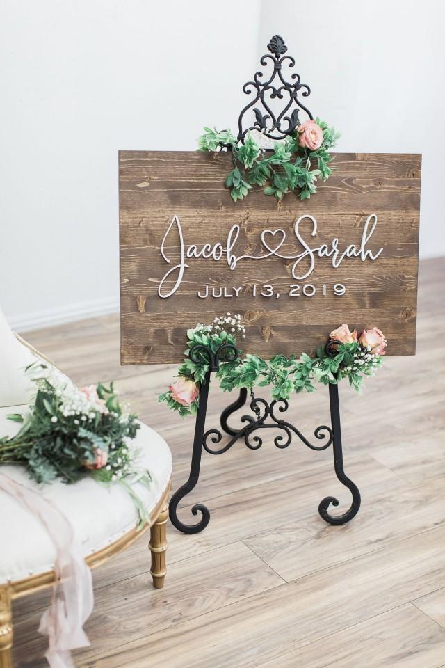 Wedding Welcome Sign, Wedding Sign, 3D Wedding Sign, Wedding Name Sign ...