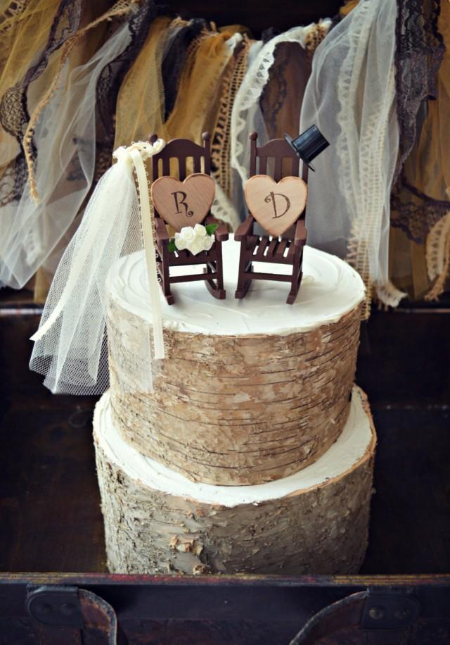 Chair-western-rocking Chair-country-wedding-cake Topper-rustic ...