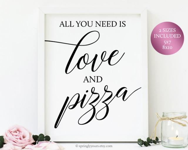 All You Need Is Love And Pizza Sign Pizza Party Decorations Rustic ...