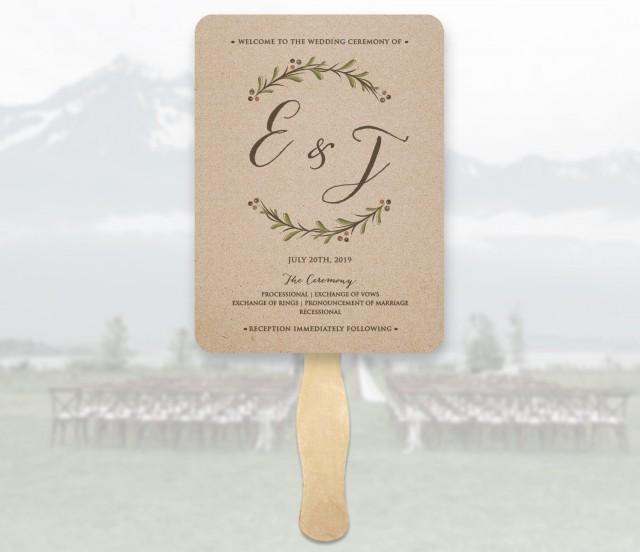 Wedding Program Fans Wooden Sticks Included - Wedding Program Fans ...