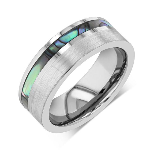 Tungsten Ring, Tungsten Wedding Band Men, Mens Wedding Band, Sea Shell ...