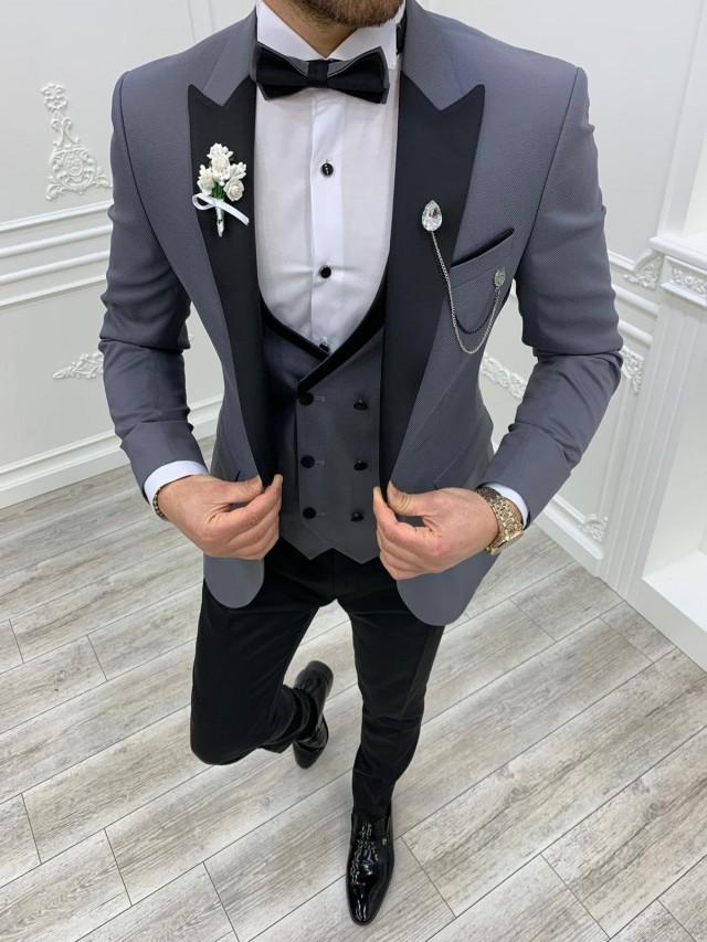 Men Suits ~ Wedding Suit ~ 3 Piece Suits ~ Prom Suits, Slim Fit Peak ...